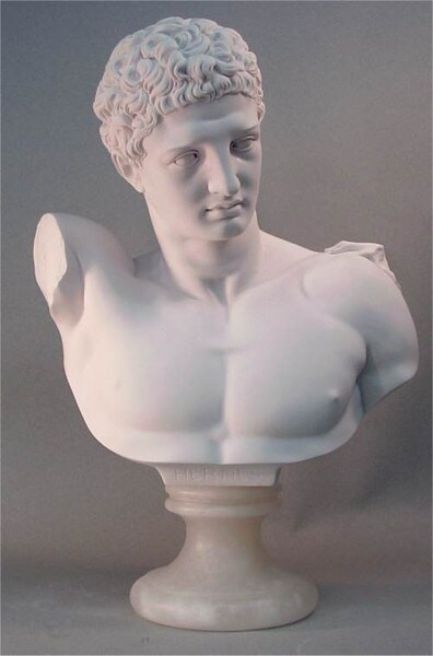 Hermes of Praxiteles Sculptural Bust Statue Reproduction Greek God